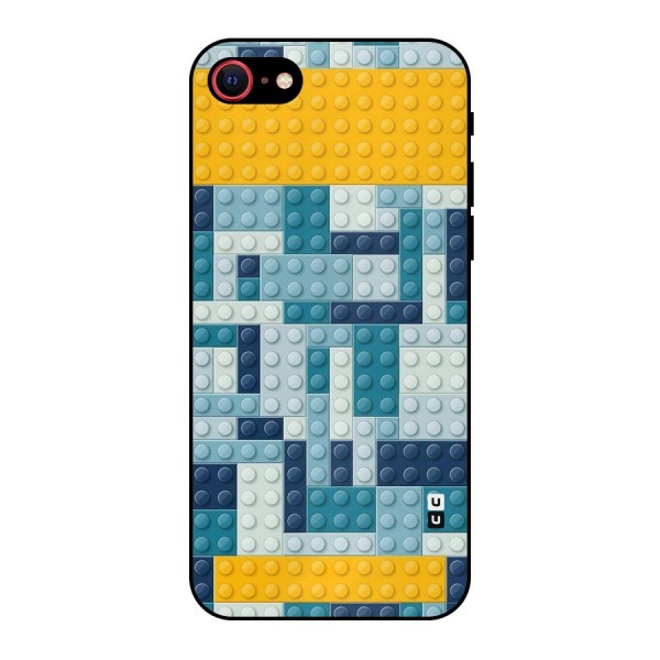 Blocks Blues Metal Back Case for iPhone 7