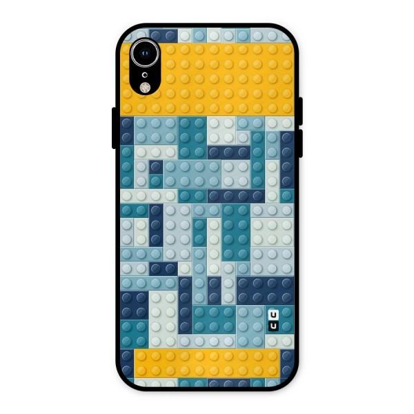 Blocks Blues Metal Back Case for iPhone XR