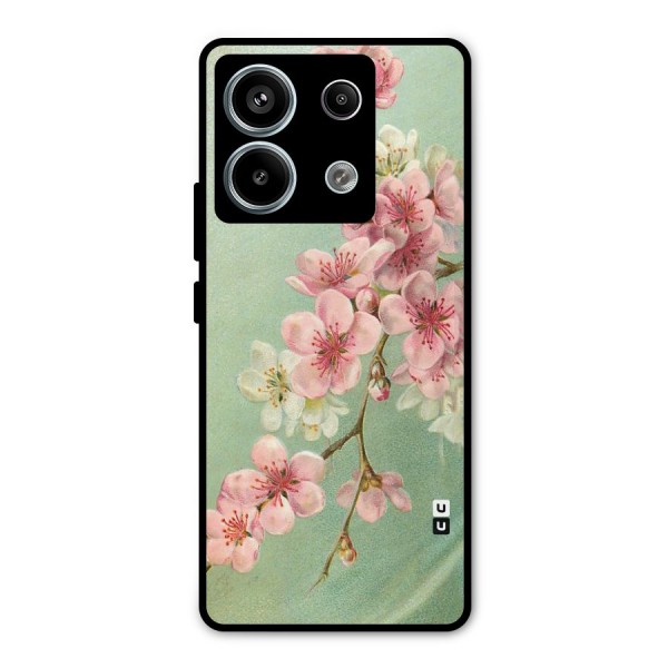 Blossom Cherry Design Metal Back Case for Redmi Note 13 Pro 5G
