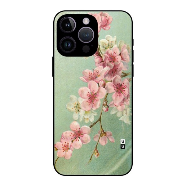 Blossom Cherry Design Metal Back Case for iPhone 14 Pro Max