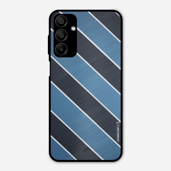 Blue Black Stripes Metal Back Case for Galaxy A15 5G