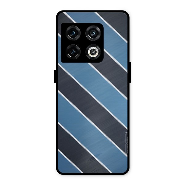 Blue Black Stripes Metal Back Case for OnePlus 10 Pro 5G