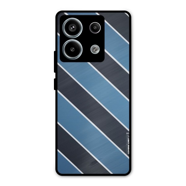 Blue Black Stripes Metal Back Case for Redmi Note 13 Pro 5G