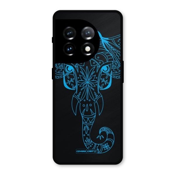 Blue Elephant Ethnic Metal Back Case for OnePlus 11