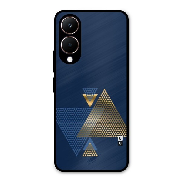 Blue Gold Triangles Metal Back Case for Vivo Y28