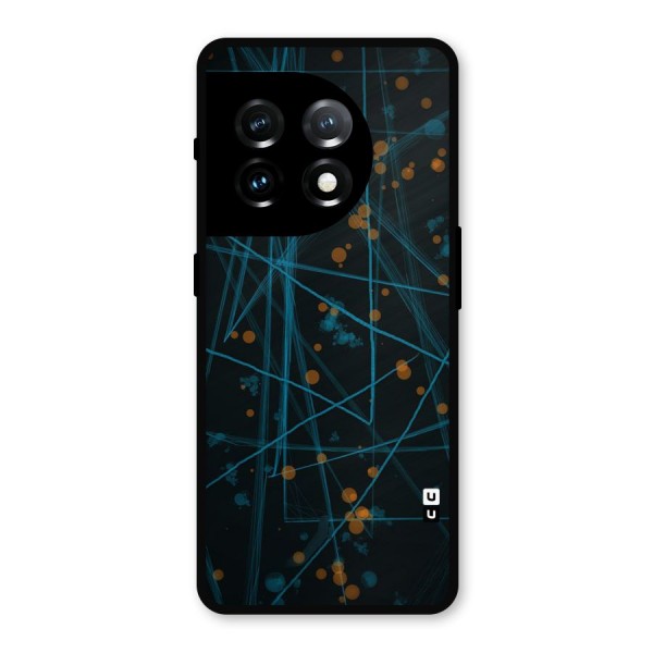 Blue Lines Gold Dots Metal Back Case for OnePlus 11