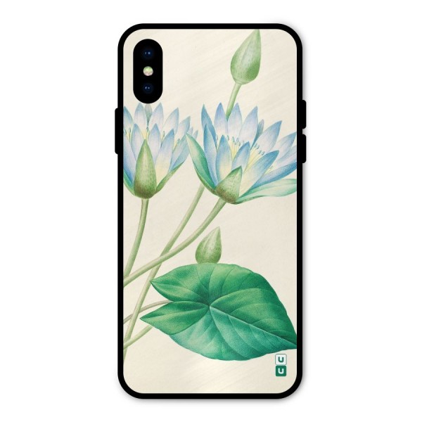 Blue Lotus Metal Back Case for iPhone X