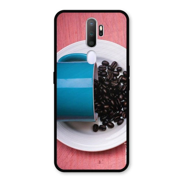 Blue Mug And Beans Metal Back Case for Oppo A9 (2020)