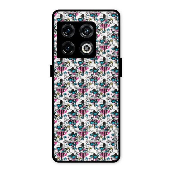 Blue Pink Pattern Metal Back Case for OnePlus 10 Pro 5G
