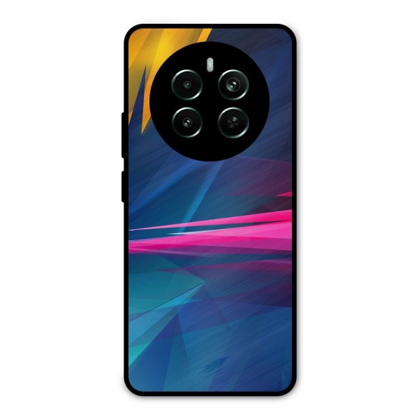 Blue Red Abstract Metal Back Case for Realme 12 Plus