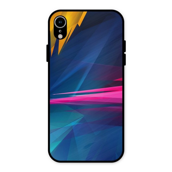 Blue Red Abstract Metal Back Case for iPhone XR
