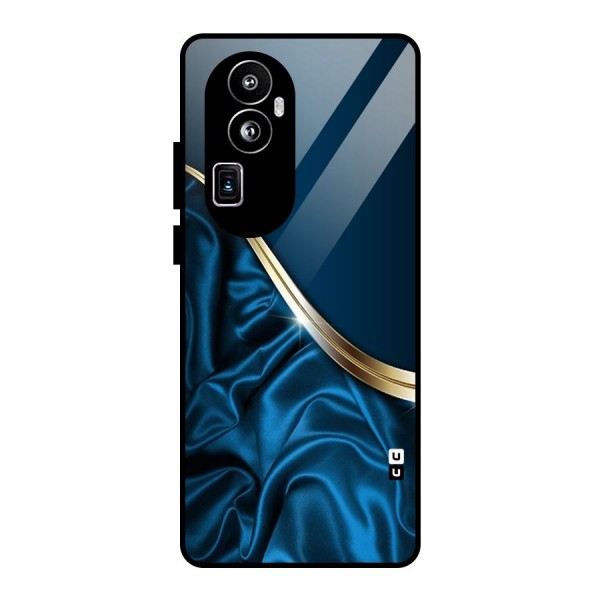 Blue Smooth Flow Glass Back Case for Oppo Reno10 Pro Plus