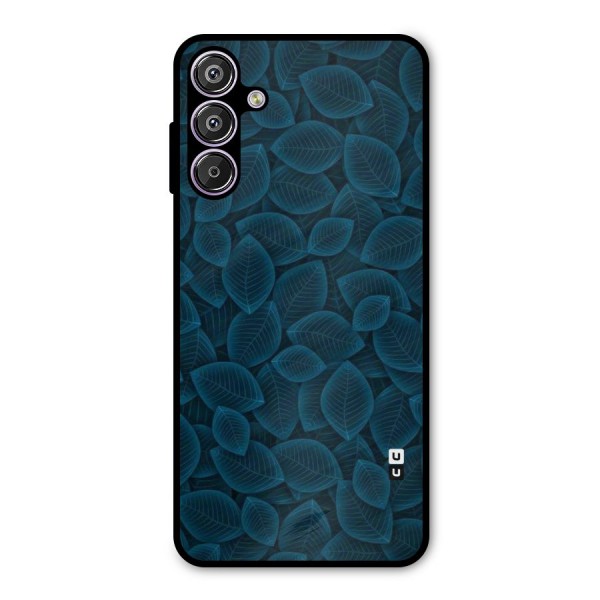 Blue Thin Leaves Metal Back Case for Galaxy F15