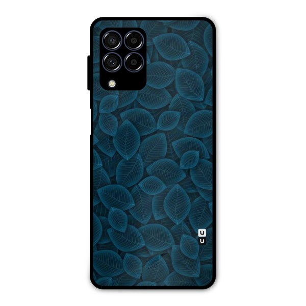 Blue Thin Leaves Metal Back Case for Galaxy M53 5G