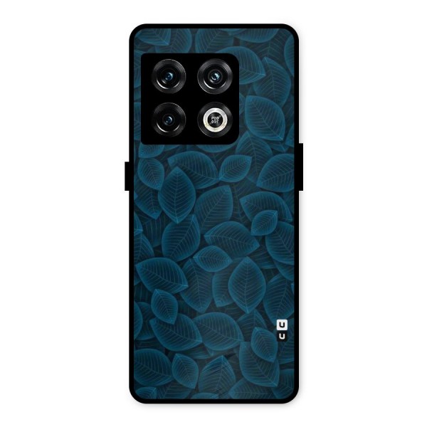 Blue Thin Leaves Metal Back Case for OnePlus 10 Pro 5G