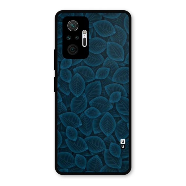 Blue Thin Leaves Metal Back Case for Redmi Note 10 Pro