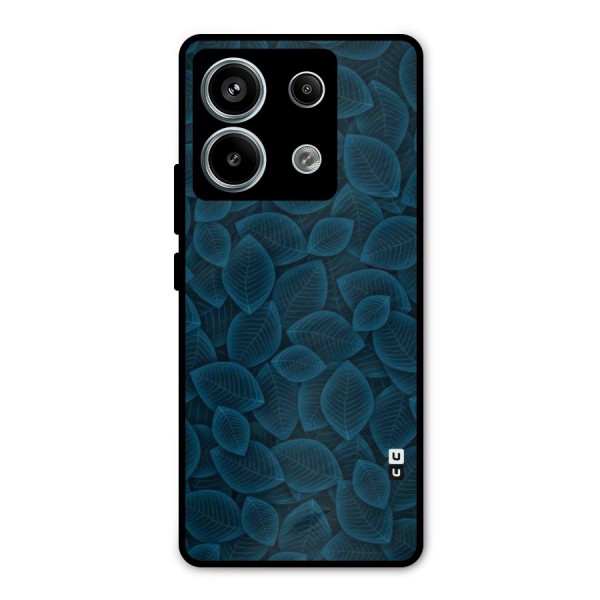 Blue Thin Leaves Metal Back Case for Redmi Note 13 Pro 5G