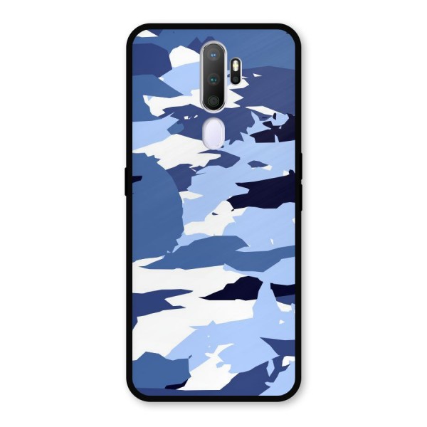 Blue White Canvas Metal Back Case for Oppo A9 (2020)