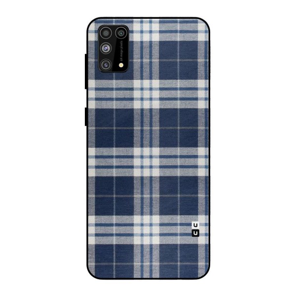 Blue White Check Metal Back Case for Galaxy F41