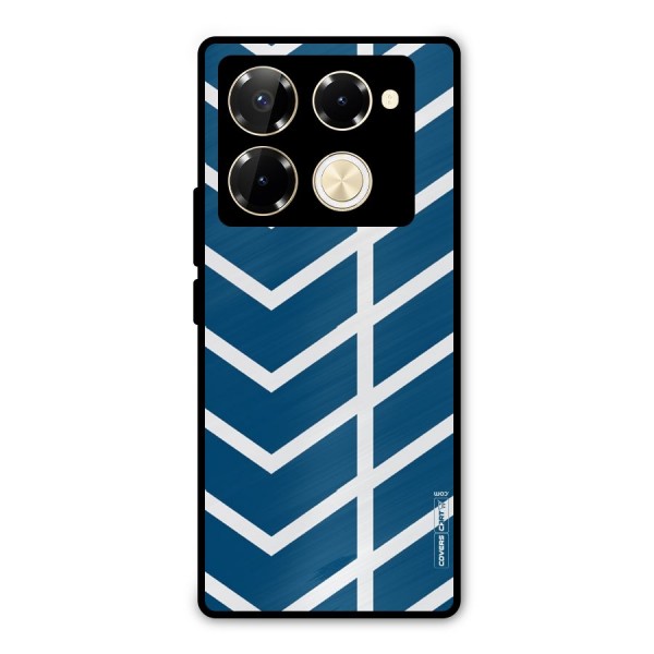 Blue White Pattern Metal Back Case for Infinix Note 40 Pro