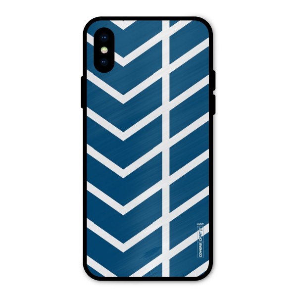 Blue White Pattern Metal Back Case for iPhone X