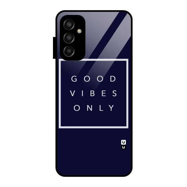 Blue White Vibes Glass Back Case for Galaxy F13
