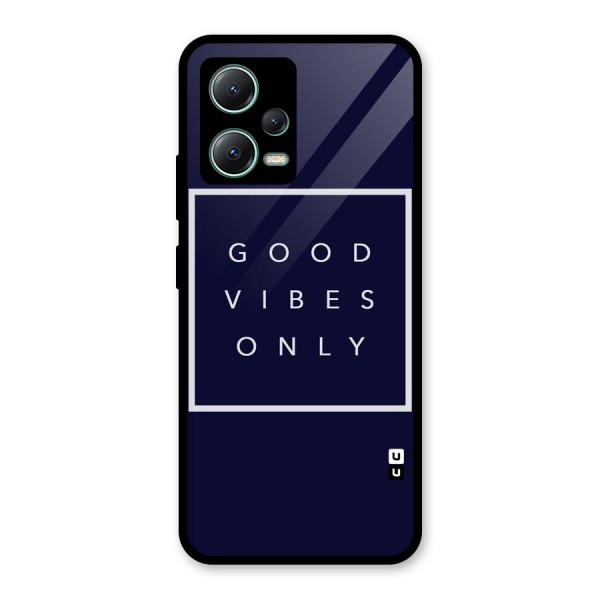 Blue White Vibes Glass Back Case for Poco X5