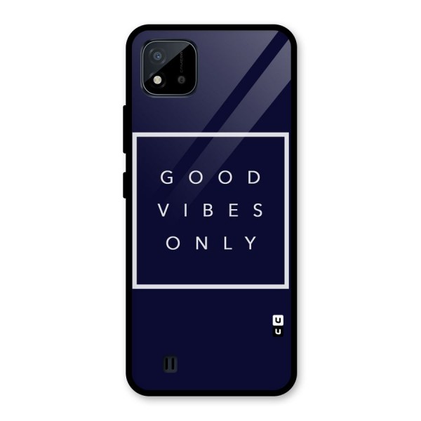 Blue White Vibes Glass Back Case for Realme C11 2021