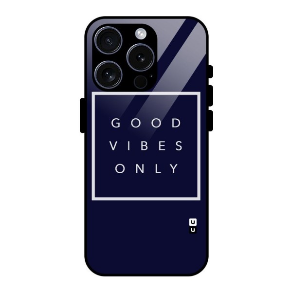 Blue White Vibes Glass Back Case for iPhone 15 Pro