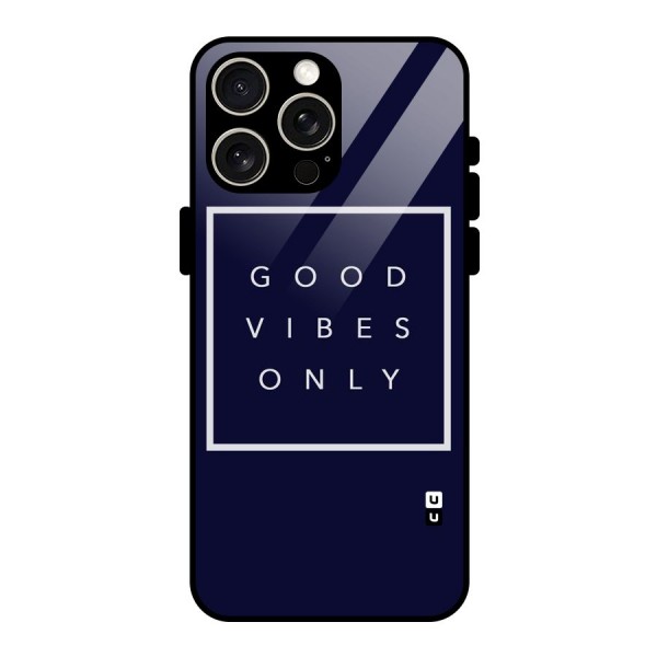 Blue White Vibes Glass Back Case for iPhone 15 Pro Max