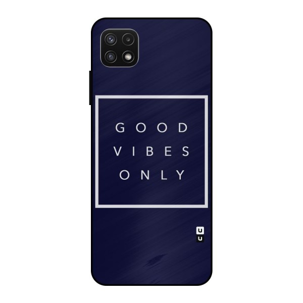 Blue White Vibes Metal Back Case for Galaxy A22 5G