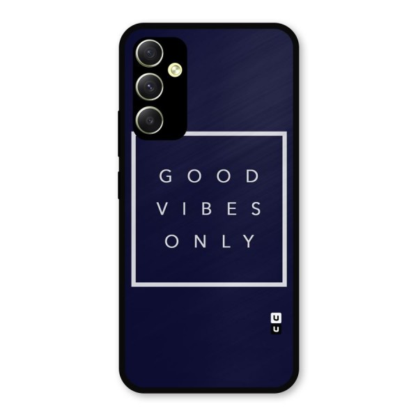 Blue White Vibes Metal Back Case for Galaxy A34