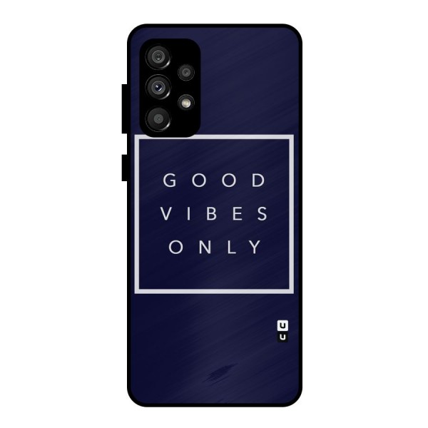 Blue White Vibes Metal Back Case for Galaxy A73 5G