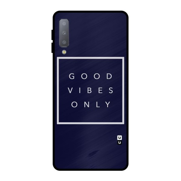 Blue White Vibes Metal Back Case for Galaxy A7 (2018)