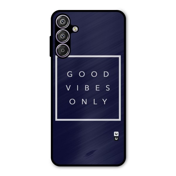 Blue White Vibes Metal Back Case for Galaxy F15