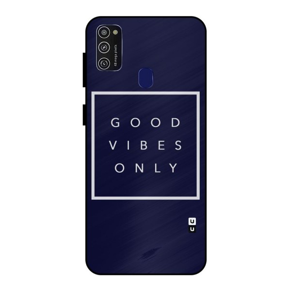 Blue White Vibes Metal Back Case for Galaxy M30s