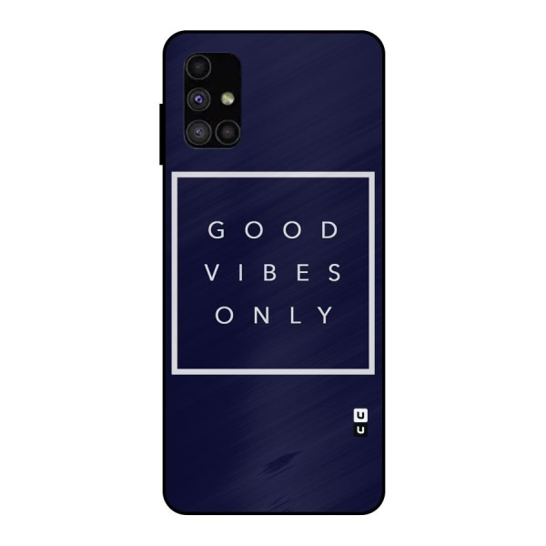 Blue White Vibes Metal Back Case for Galaxy M51