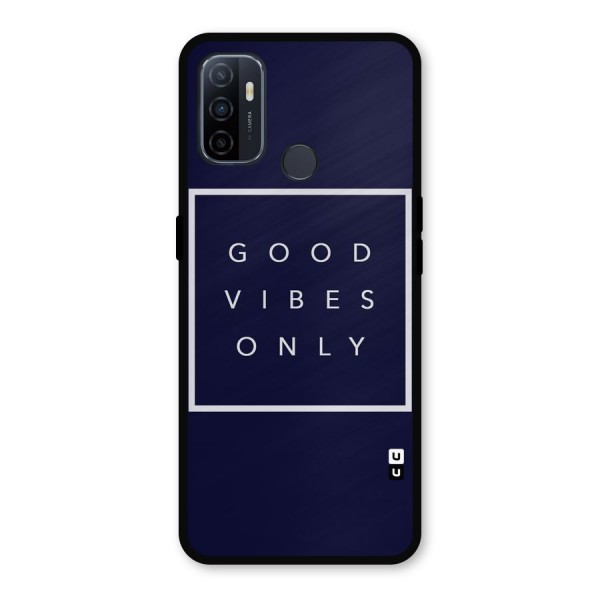 Blue White Vibes Metal Back Case for Oppo A53