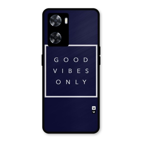 Blue White Vibes Metal Back Case for Oppo A57 2022