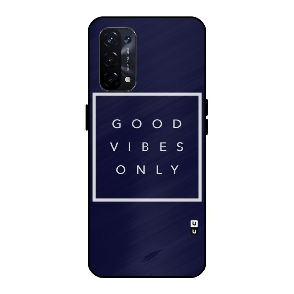 Blue White Vibes Metal Back Case for Oppo A74 5G
