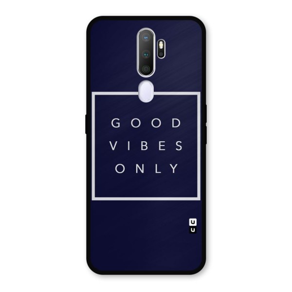 Blue White Vibes Metal Back Case for Oppo A9 (2020)