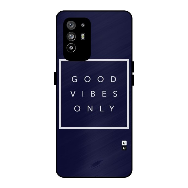 Blue White Vibes Metal Back Case for Oppo F19 Pro Plus 5G