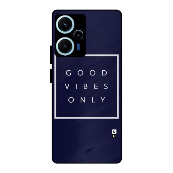 Blue White Vibes Metal Back Case for Poco F5
