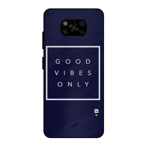 Blue White Vibes Metal Back Case for Poco X3