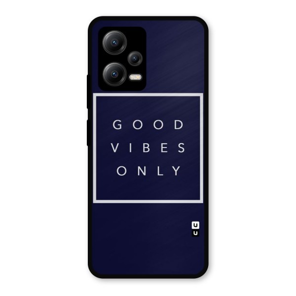 Blue White Vibes Metal Back Case for Poco X5