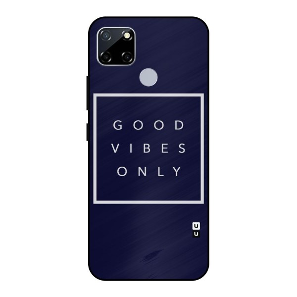 Blue White Vibes Metal Back Case for Realme Narzo 30A