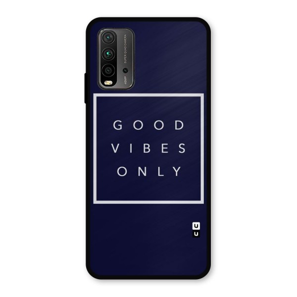 Blue White Vibes Metal Back Case for Redmi 9 Power