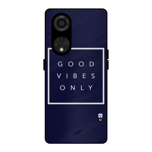 Blue White Vibes Metal Back Case for Reno8 T 5G
