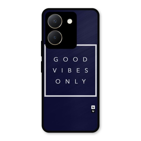 Blue White Vibes Metal Back Case for Vivo Y36