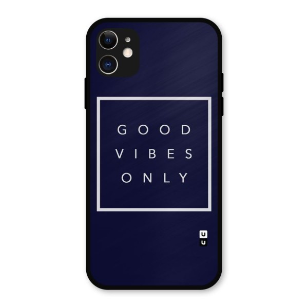 Blue White Vibes Metal Back Case for iPhone 11